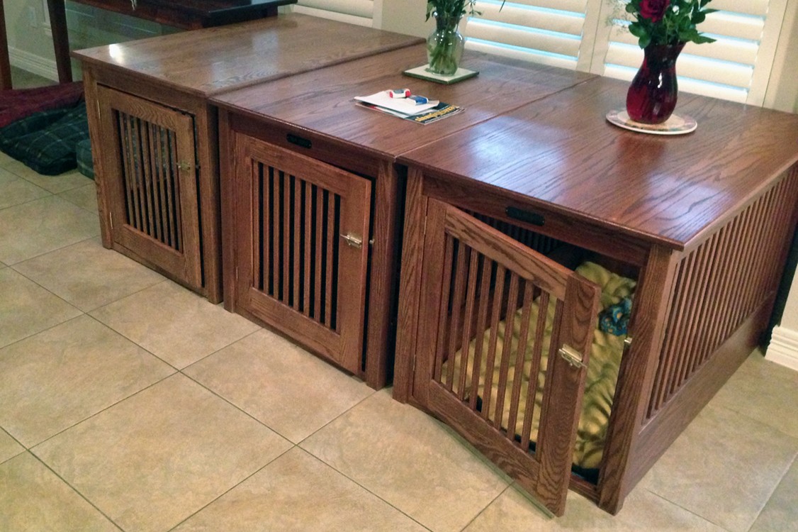 oak dog crate