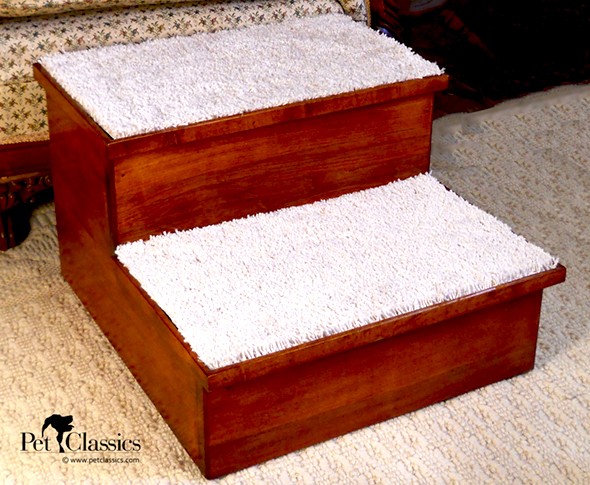 Oak Wood Carpeted Pet Stairs