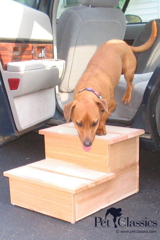 Two-Step Cedar Dog Step - Great for Cars!